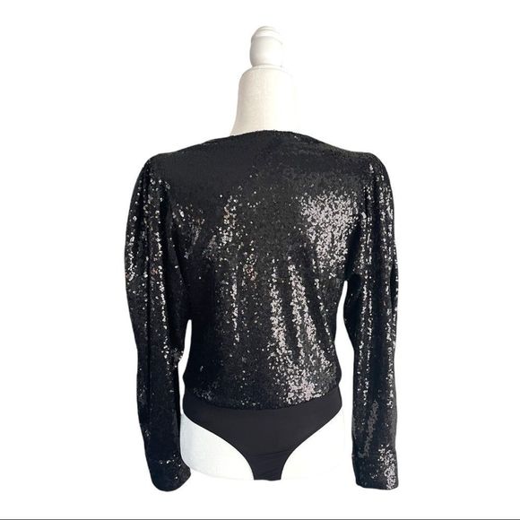 KIMBERLY TAYLOR Black Sequin Bodysuit - Picture 3 of 10